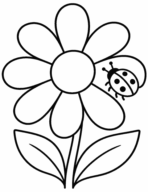 Daisy with a ladybug coloring page