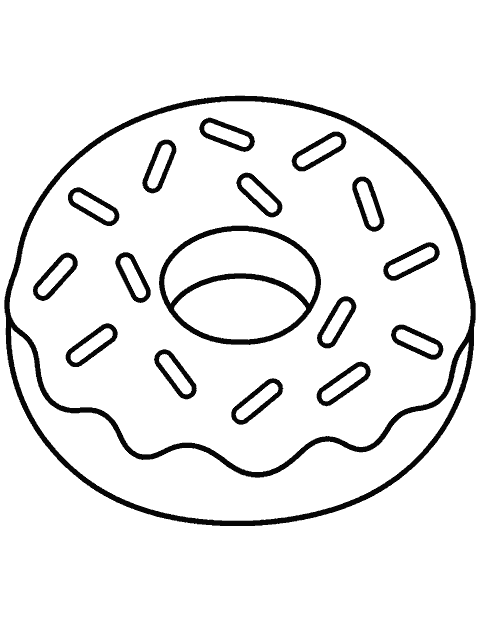 Doughnut with simple sprinkles coloring page