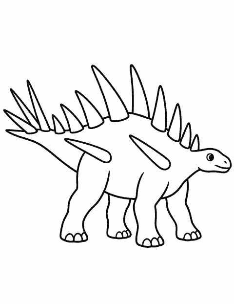 Kentrosaurus with spikes coloring page