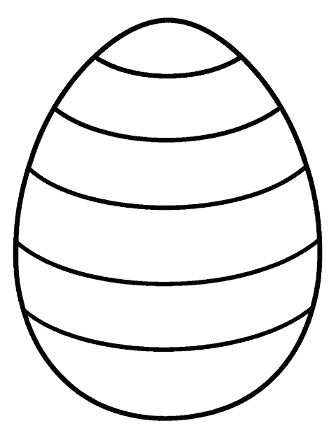 Large decorated egg with wide stripes coloring page