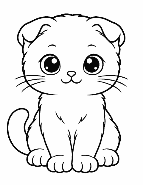 Scottish Fold kitten coloring page