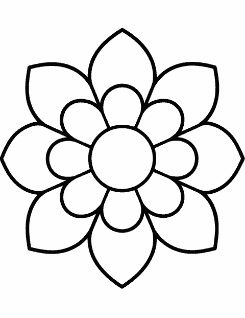 Simple flower mandala coloring page